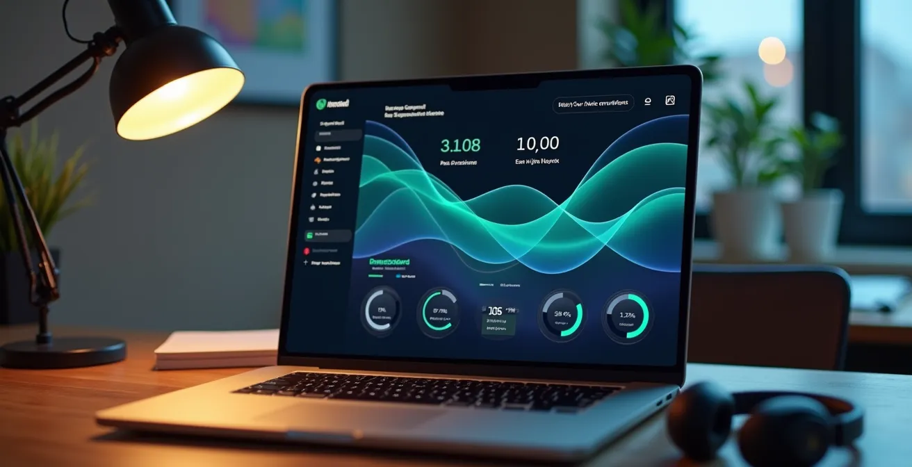 Modern performance monitoring dashboard with dynamic data visualization